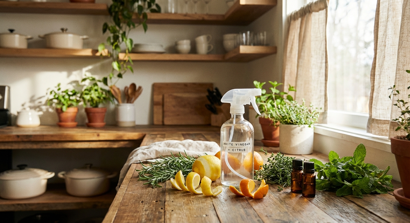 découvrez comment utiliser le vinaigre blanc et les huiles essentielles pour nettoyer votre maison naturellement, efficacement et sans produits chimiques.